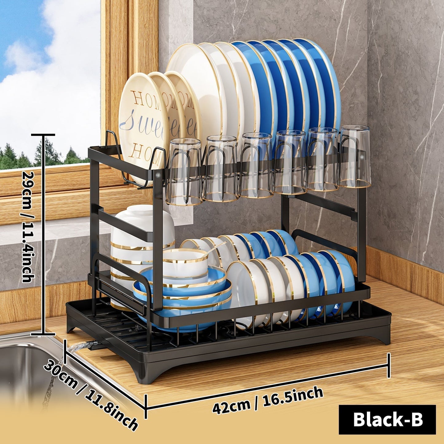 Stainless Steel Kitchen Drainer - Livano-White-Nora Luxe