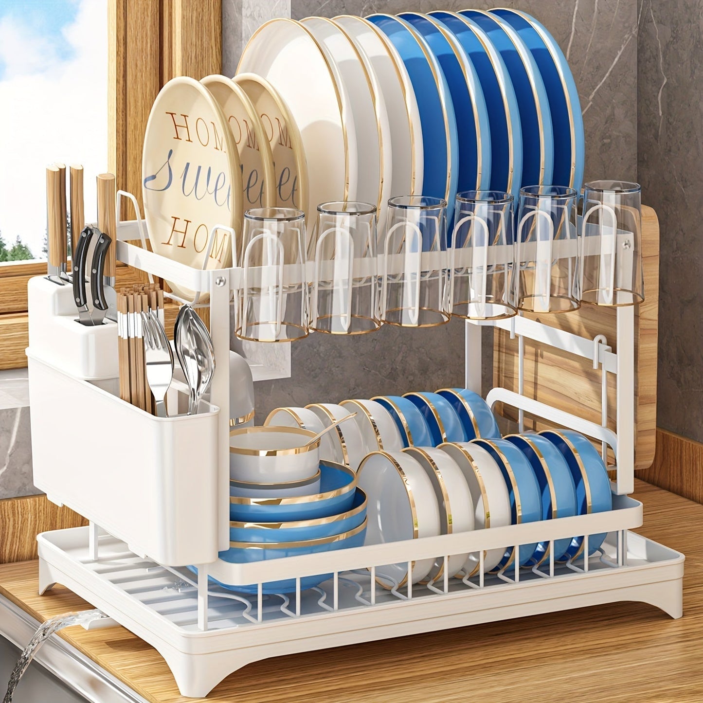 Stainless Steel Kitchen Drainer - Livano-White-Nora Luxe