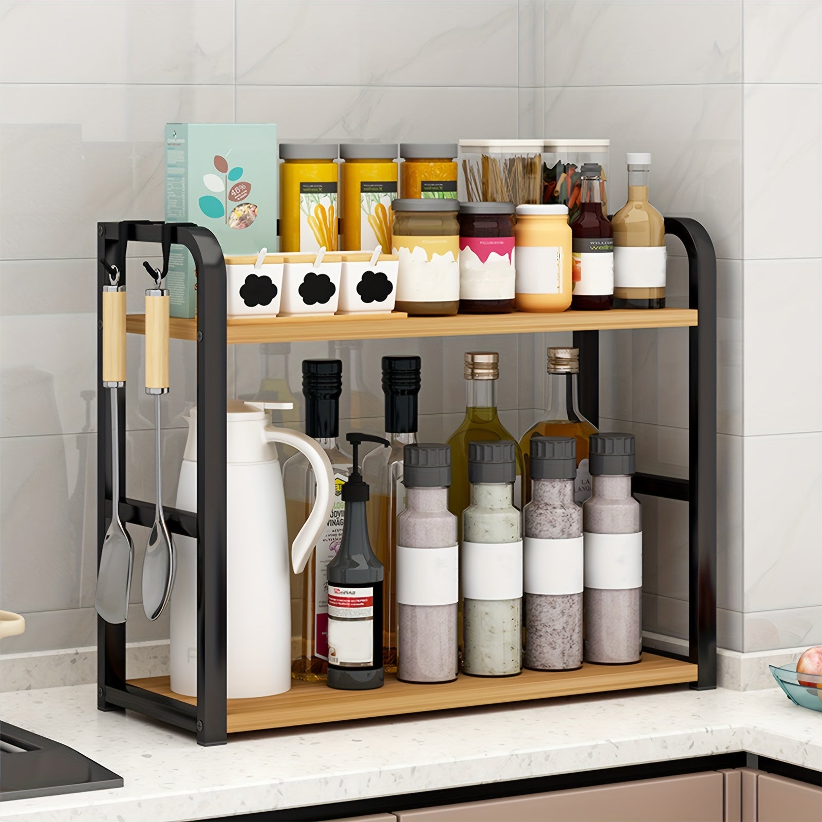 Space Saving Metal Spice Rack - Pexav