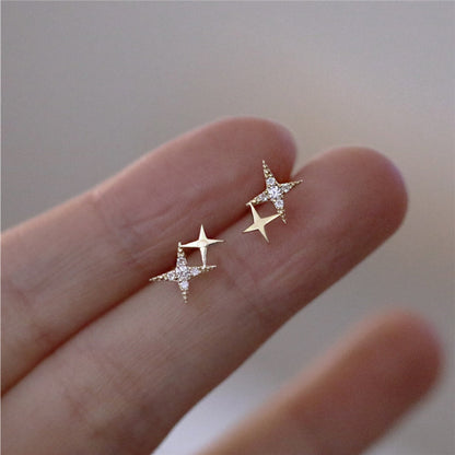 Sparkling Star Shaped Zirconia Earrings - Pexav