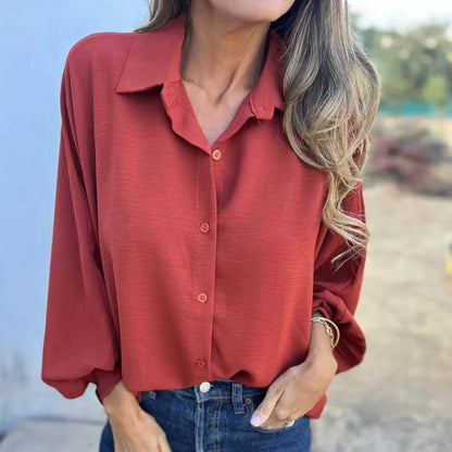 Image of Stella | Women's Button-Down Relaxed Fit Blouse