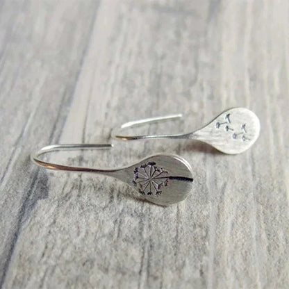 Delicate Silver Floral Drop Earrings