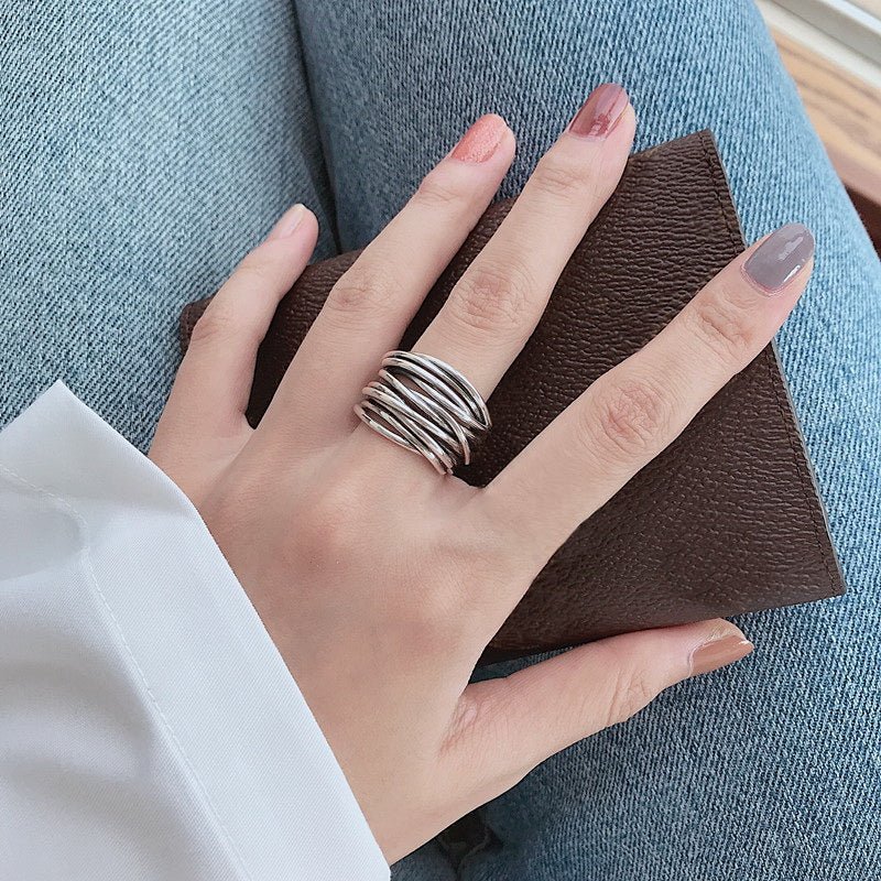 Silver Stackable Adjustable Ring