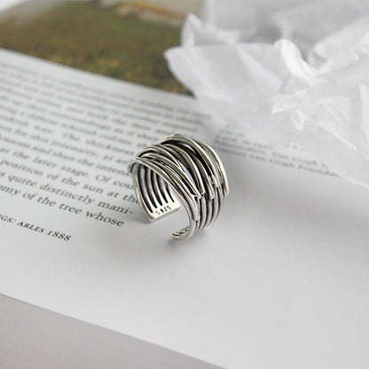 Silver Stackable Adjustable Ring