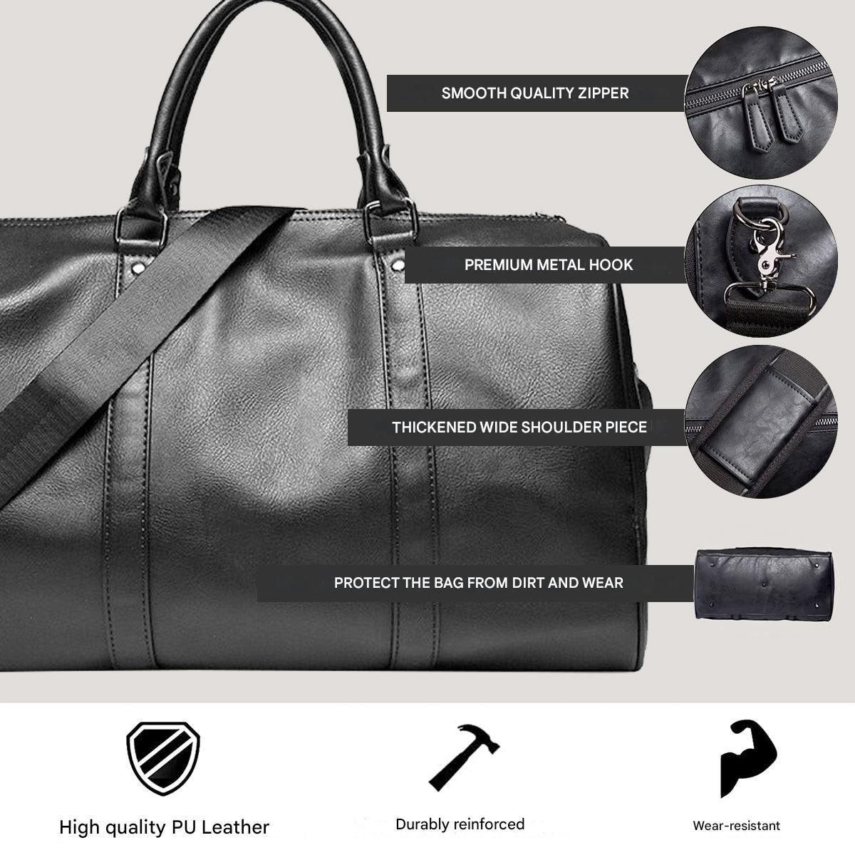 Spacious Genuine Leather Duffel Bag