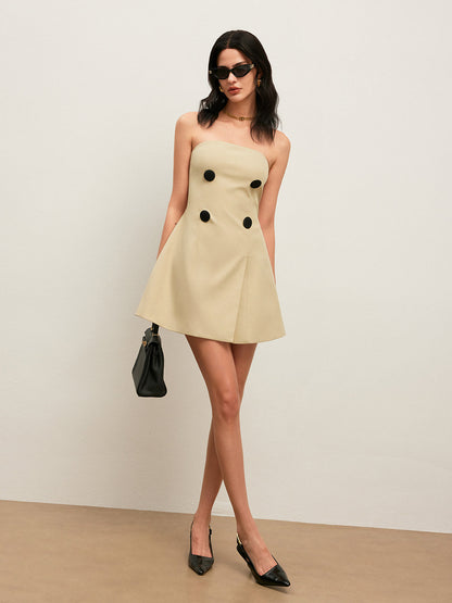 Sleeveless Button Front Evening Dress