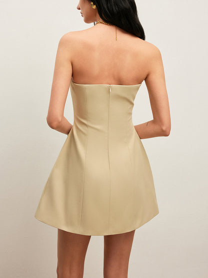 Sleeveless Button Front Evening Dress