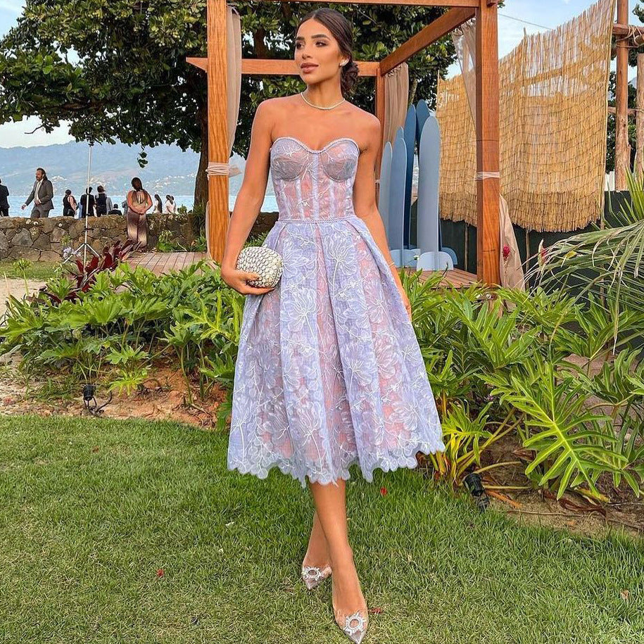 Sleeveless Fitted Waist Midi Dress - Luna - Pexav