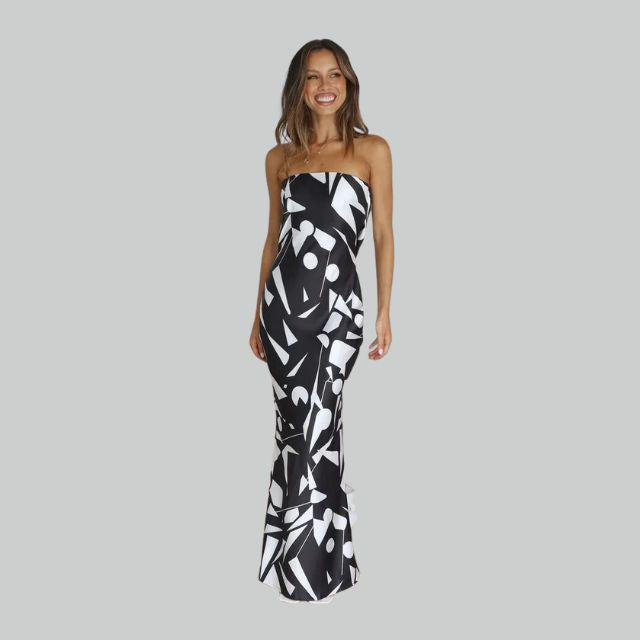 Strapless Maxi Dress with Airy Fit – Jade-Black-S-State of Style