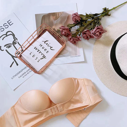 Strapless push-up bra with lifting effect – buy 1, get 1 free – Elina-Beige-30-A-Nora Luxe