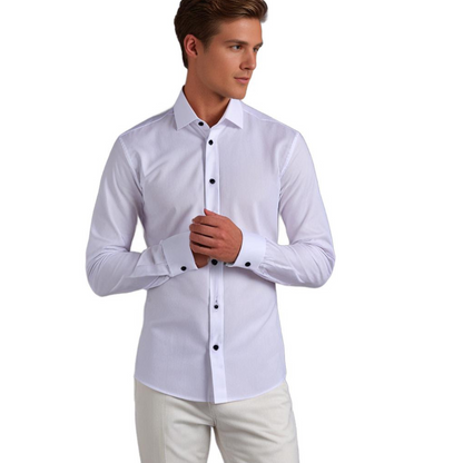 Stretch Shirt for Men - Luca-Bordeaux red-S-Nora Luxe