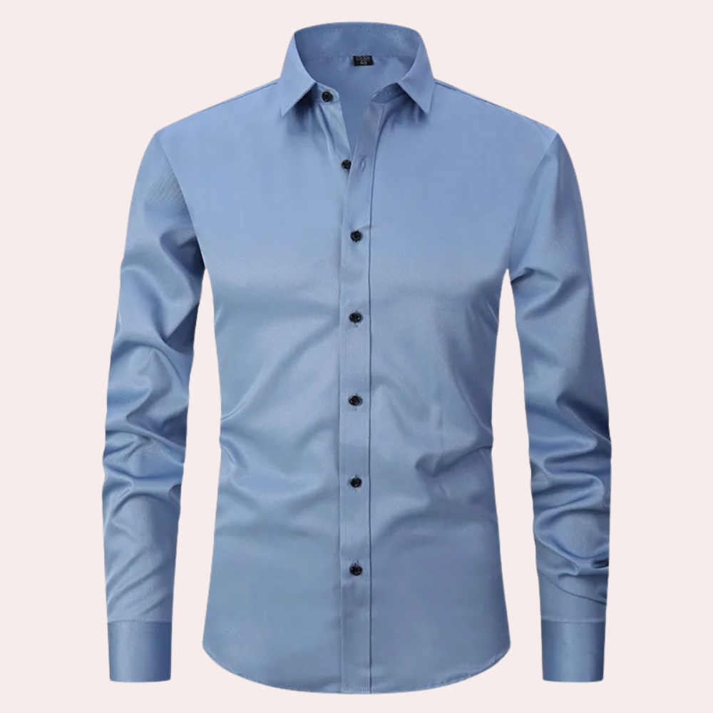 Stretch Shirt for Men - Luca-Light blue-S-Nora Luxe