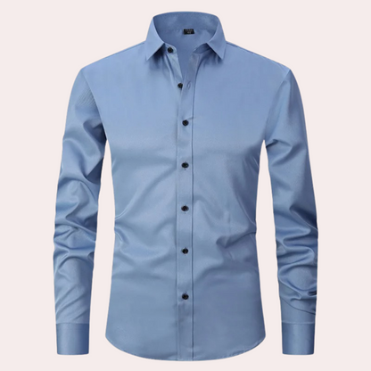 Stretch Shirt for Men - Luca-Light blue-S-Nora Luxe