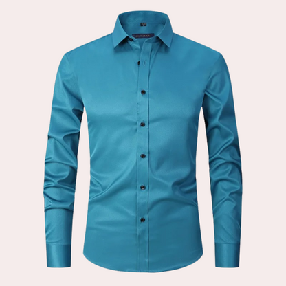 Stretch Shirt for Men - Luca-Light green-S-Nora Luxe