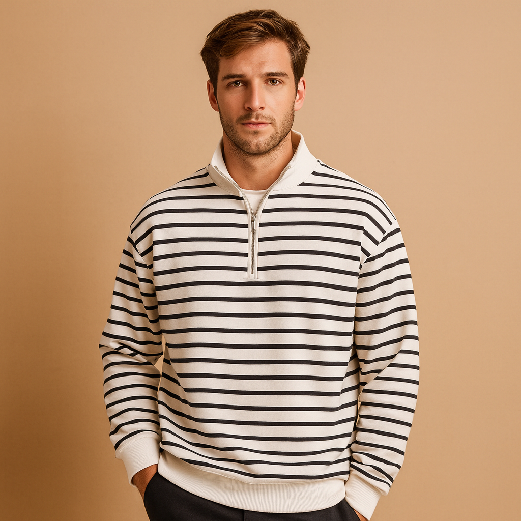Men's Classic Zip Up Fleece Sweater - Nocini