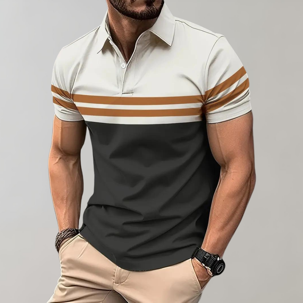 Classic Stripe Polo Shirt for Men - Pexav