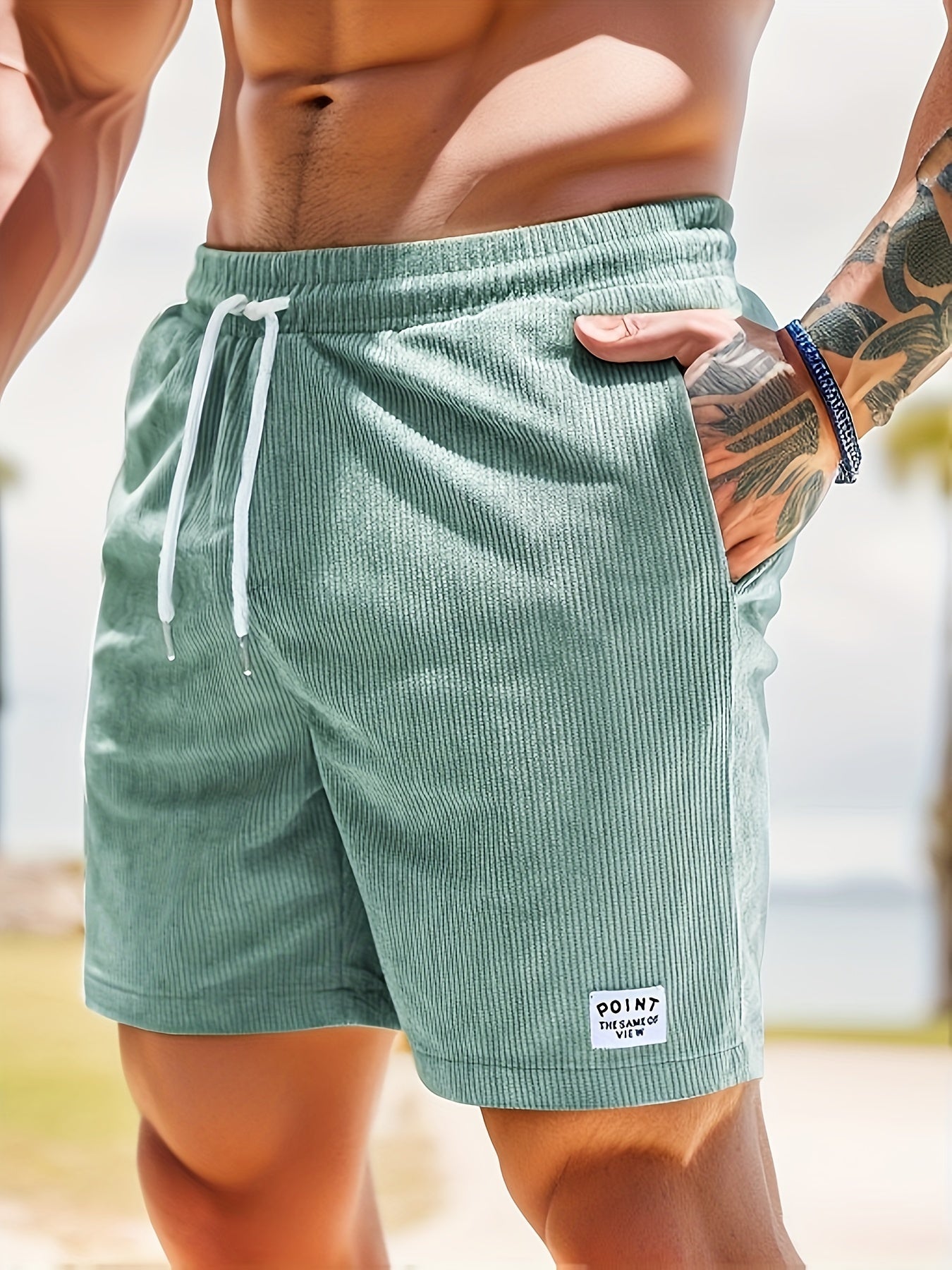 Striped Shorts for Men – Luca-Light green-S-Nora Luxe