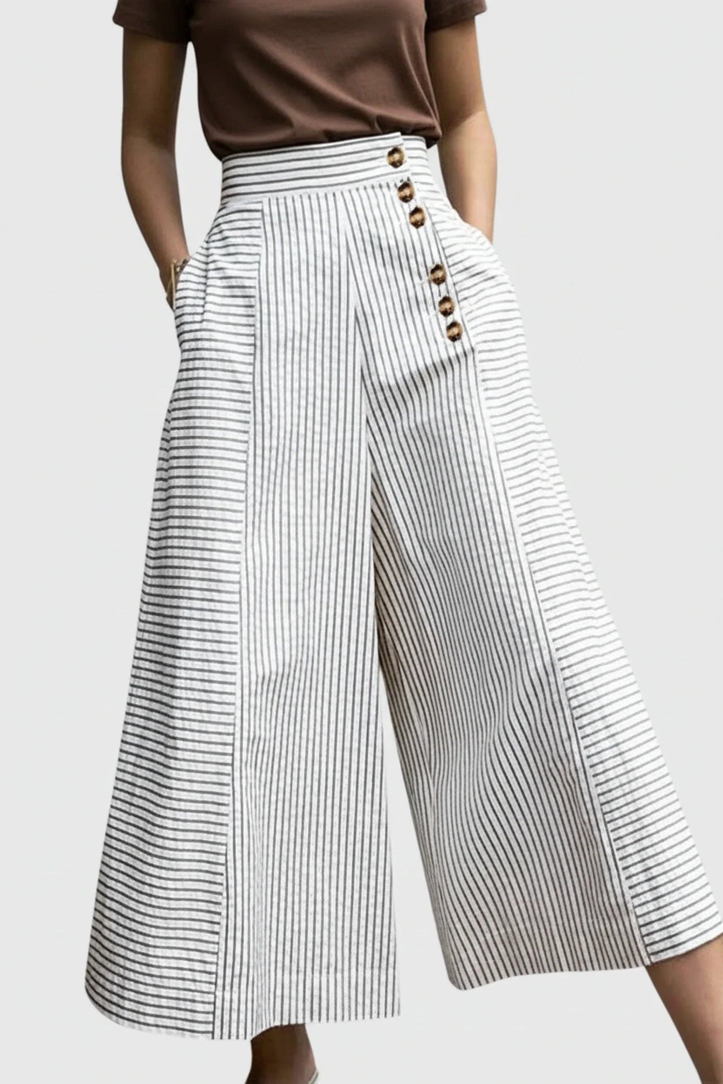 Trendy Wide Leg High Waist Pants for Women - Olytrend