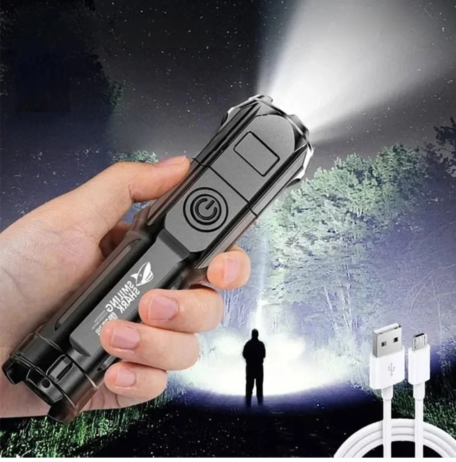 Bright Rechargeable Zoom LED Flashlight - Pexav