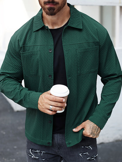 Structured Green Men's Shirt - Finn-S-Nora Luxe