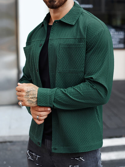 Classic Fit Green Mens Shirt - Pexav
