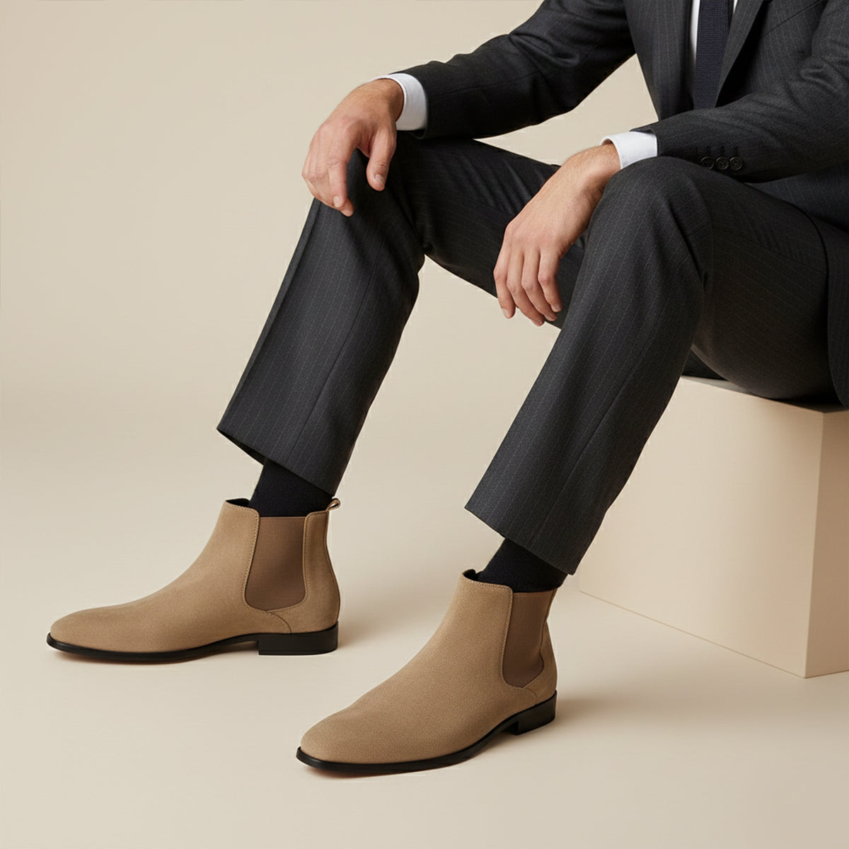 Luxury Suede Chelsea Boots - Classic Slip On Shoes
