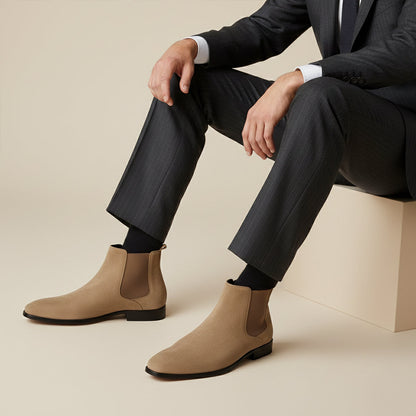 Luxury Suede Chelsea Boots - Classic Slip On Shoes