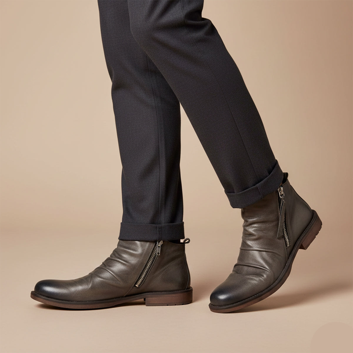 Stylish Men's Genuine Leather Chelsea Boots