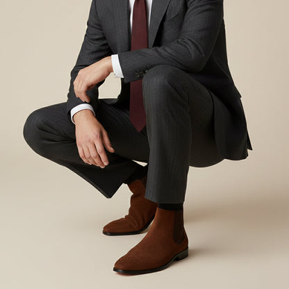 Luxury Suede Chelsea Boots - Classic Slip On Shoes