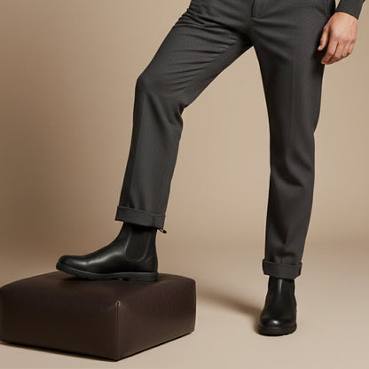 Classic Brown Leather Ankle Boots for Men