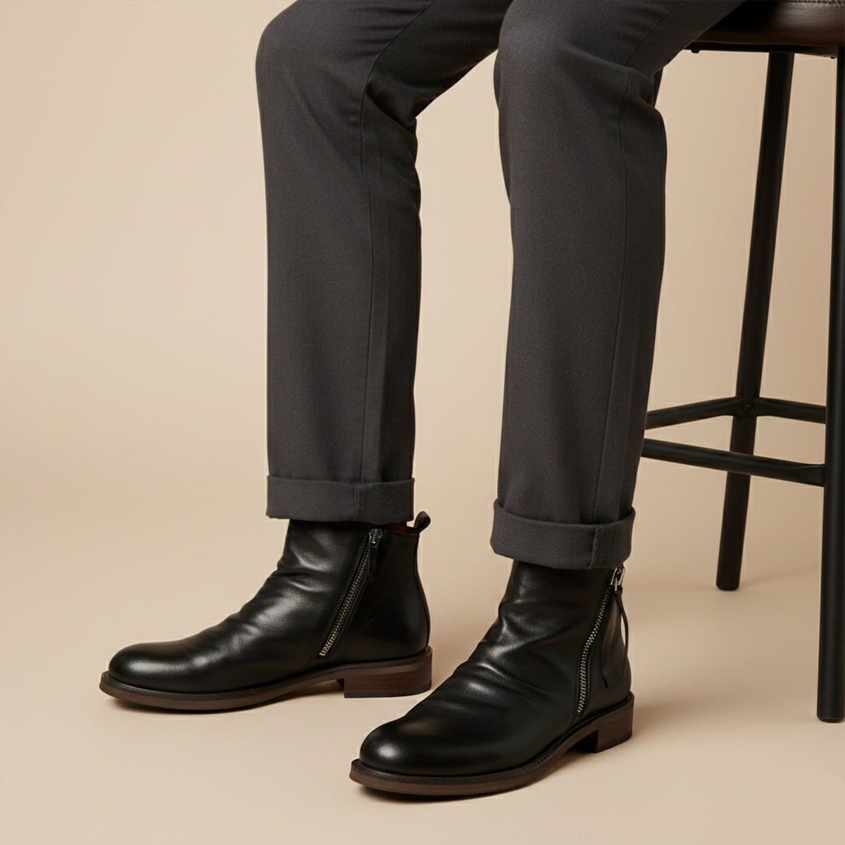 Stylish Men's Genuine Leather Chelsea Boots