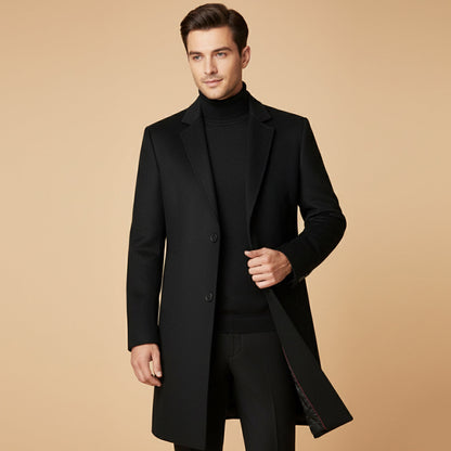 Classic Men's Long Wool Winter Coat