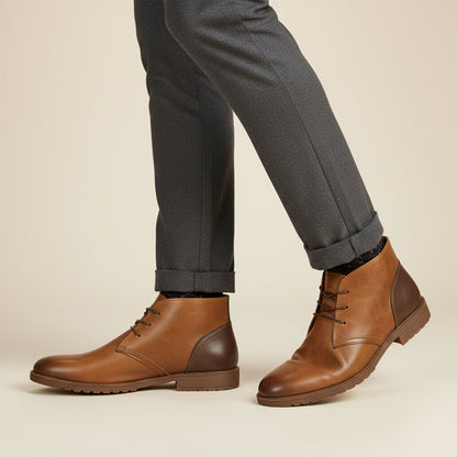 Classic Men's Distressed Leather Smart Boots