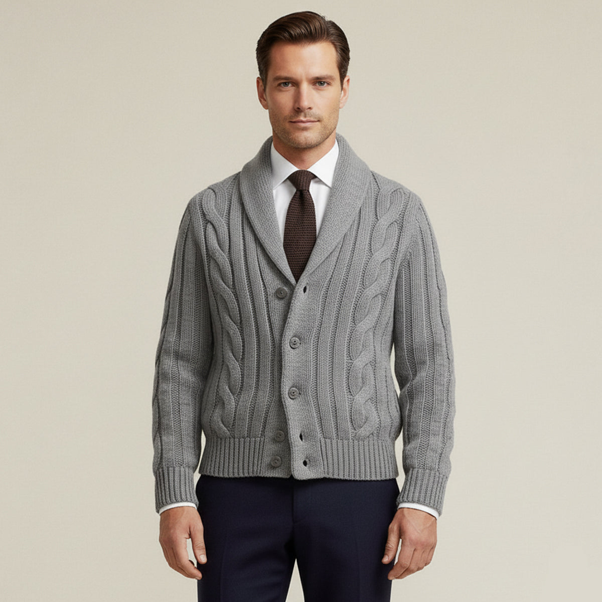 Cozy Mens Cable Knit Sweater