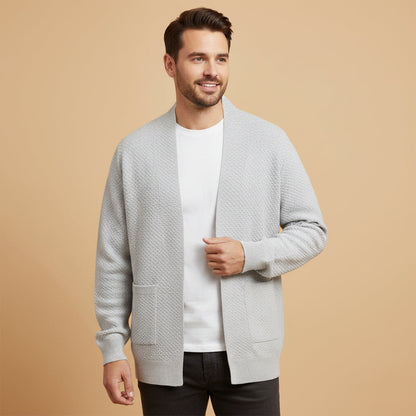 Cozy Men's Open Front Cardigan Sweater