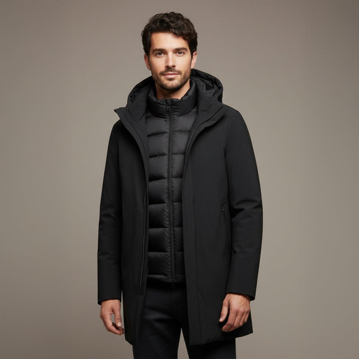 Warm Waterproof Men's Winter Parka Coat with Hood