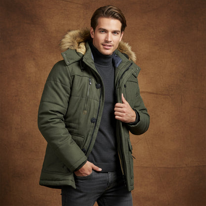 Thermal Men's Insulated Fleece Parka Coat