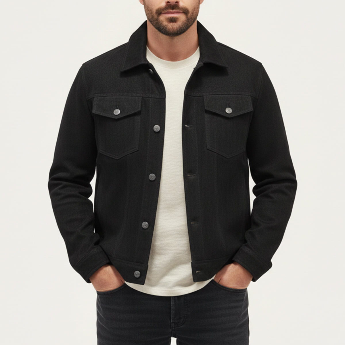 Classic Leather Cargo Coat for Men - Durable Everyday Wear