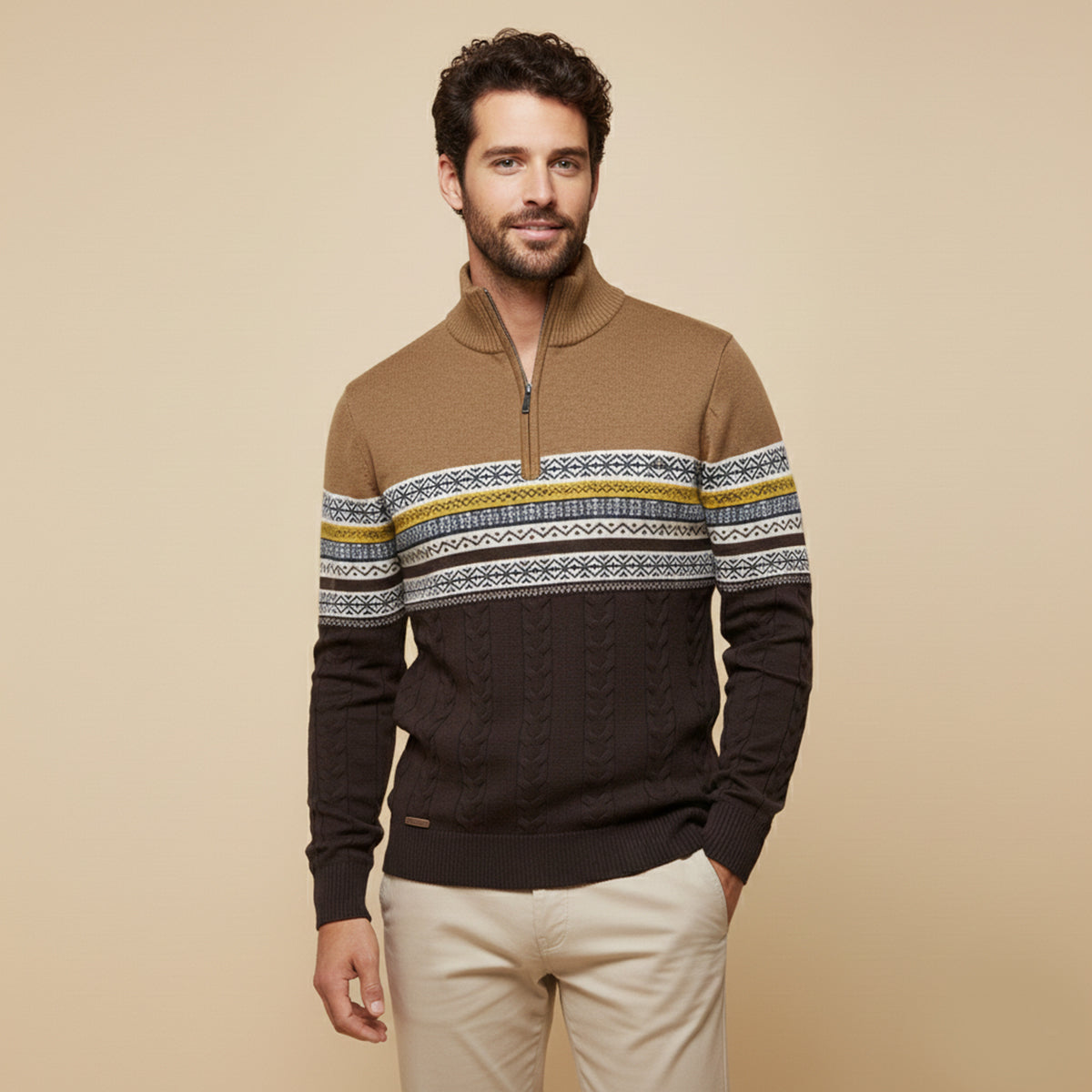 Classic Fair Isle Knit Men's Sweater