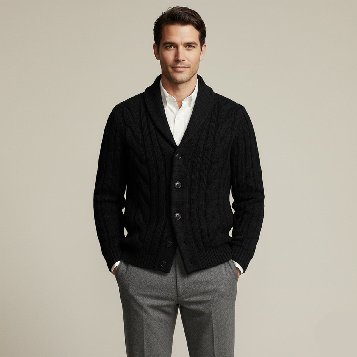 Cozy Mens Cable Knit Sweater