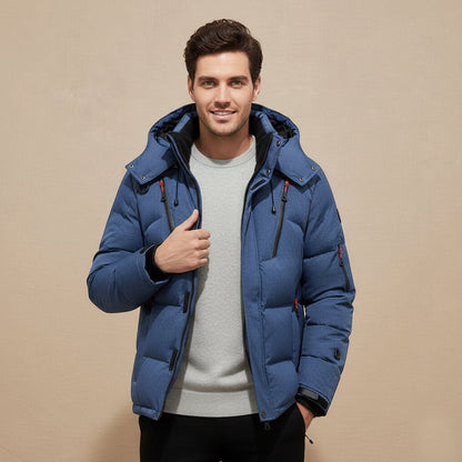 Warm Waterproof Men's Winter Parka Jacket with Hood