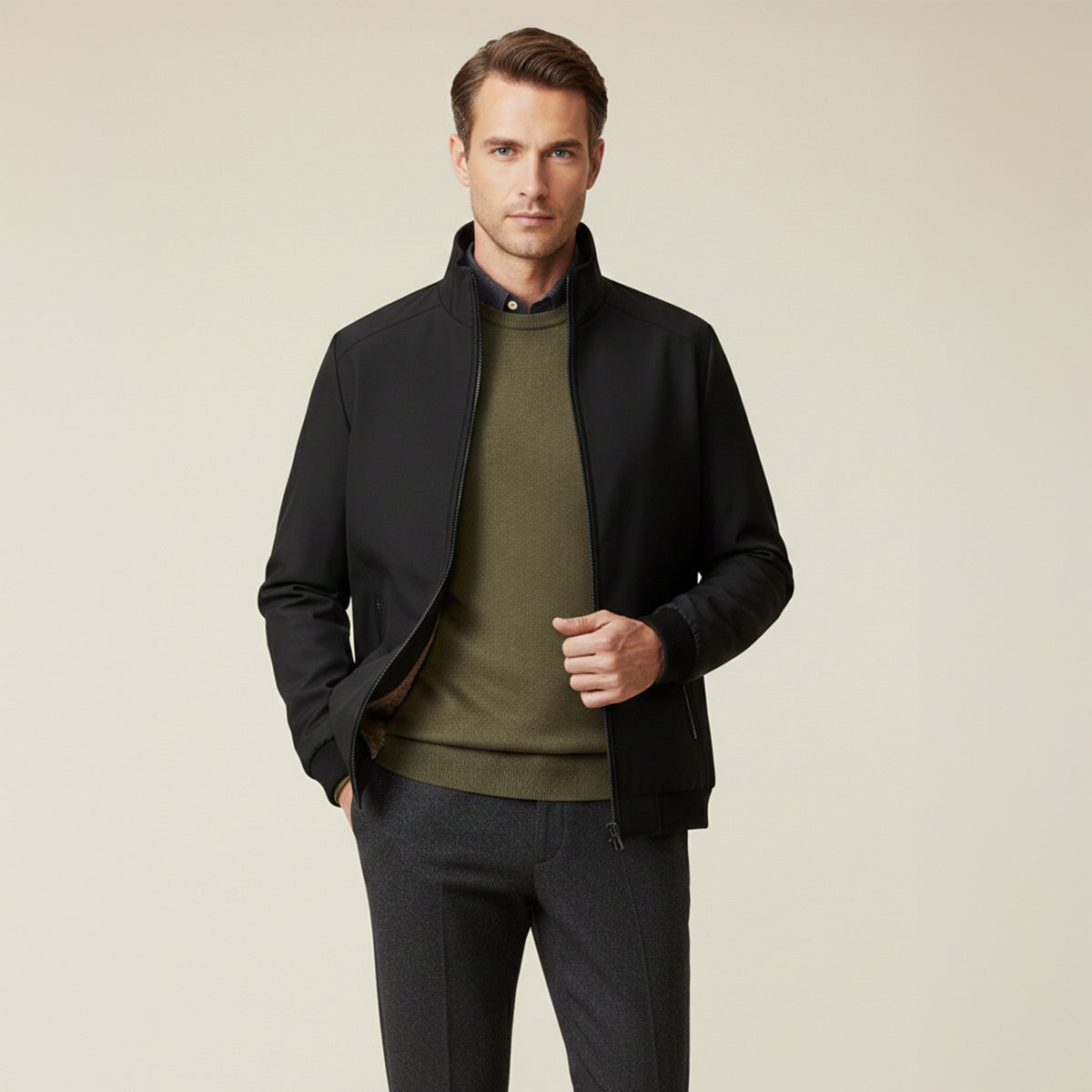 The Sleyever Men's Classic Thermal Fleece Jacket