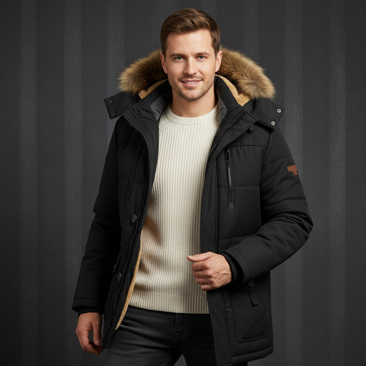 Thermal Men's Insulated Fleece Parka Coat
