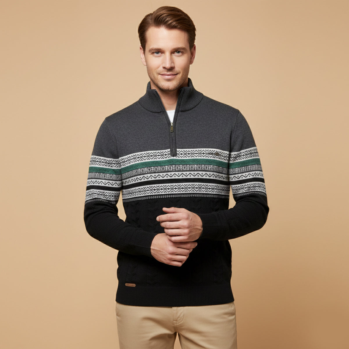 Classic Fair Isle Knit Men's Sweater