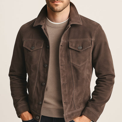Classic Leather Cargo Coat for Men - Durable Everyday Wear