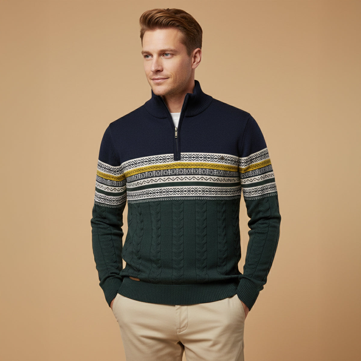 Classic Fair Isle Knit Men's Sweater