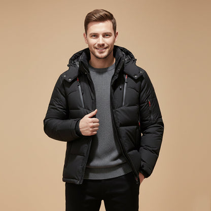 Warm Waterproof Men's Winter Parka Jacket with Hood