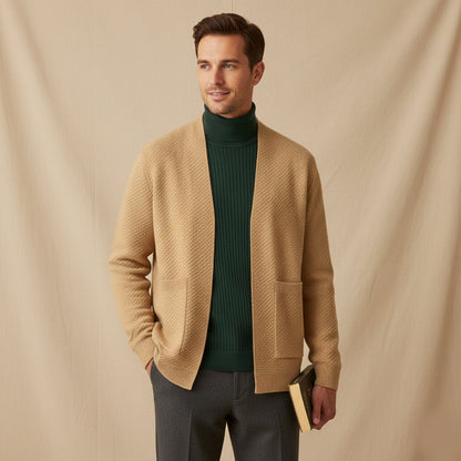Cozy Men's Open Front Cardigan Sweater
