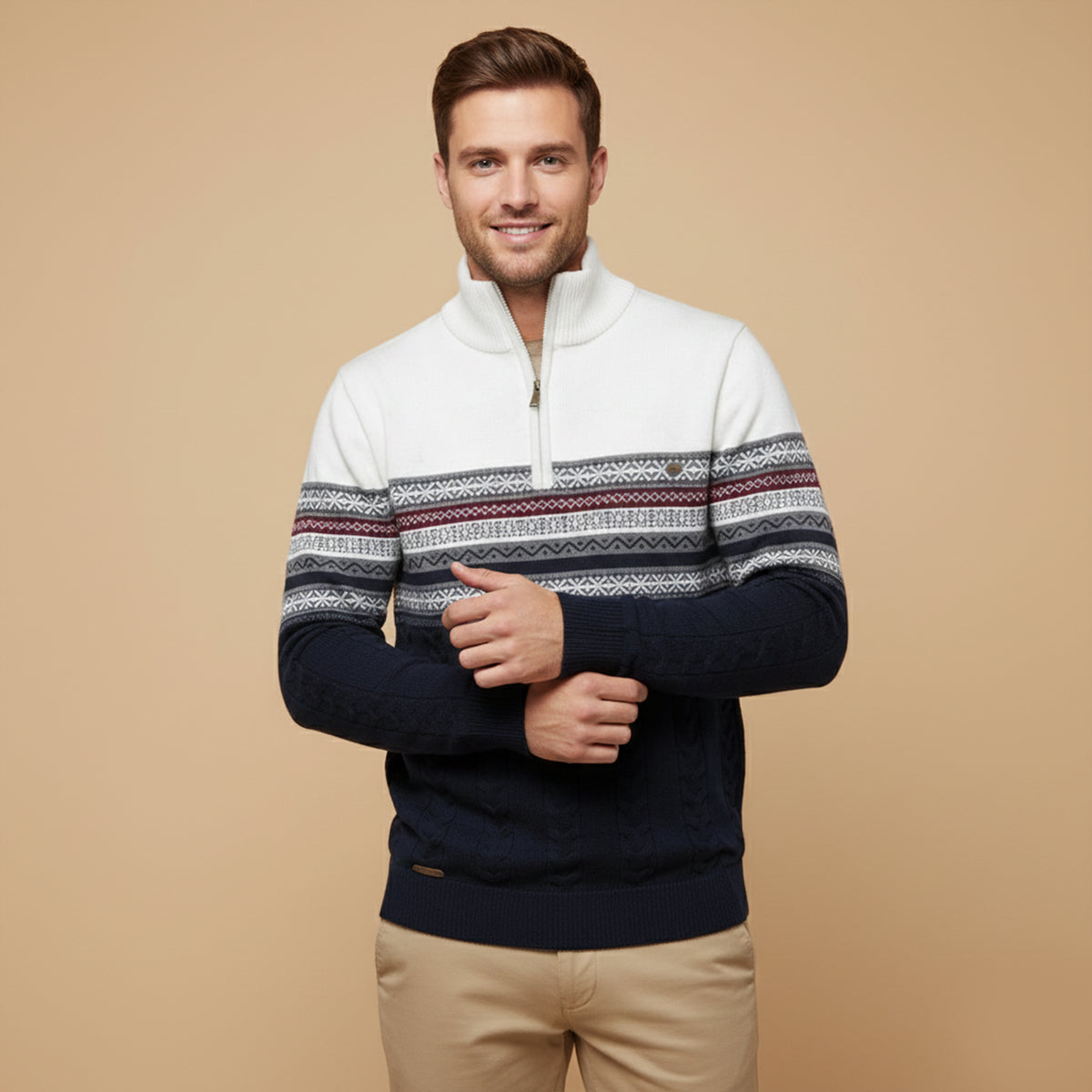 Classic Fair Isle Knit Men's Sweater