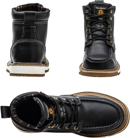 Sturdy Waterproof Work Boots for Men - Timothy-Black-6.5-Nora Luxe